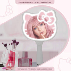 Miroir Hello Kitty sur socle, usage debout et prêt à l'emploi.