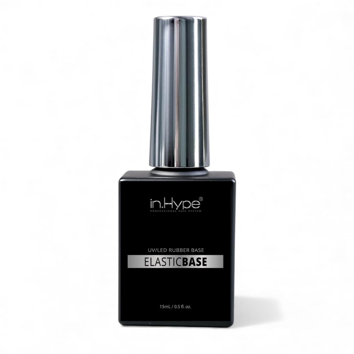 IN.HYPE Rubber Base Coat, goteo de la botella, base elástica para uñas duraderas.