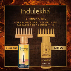 Textura sedosa al aplicar Indulekha Bringha para cabello más manejable.