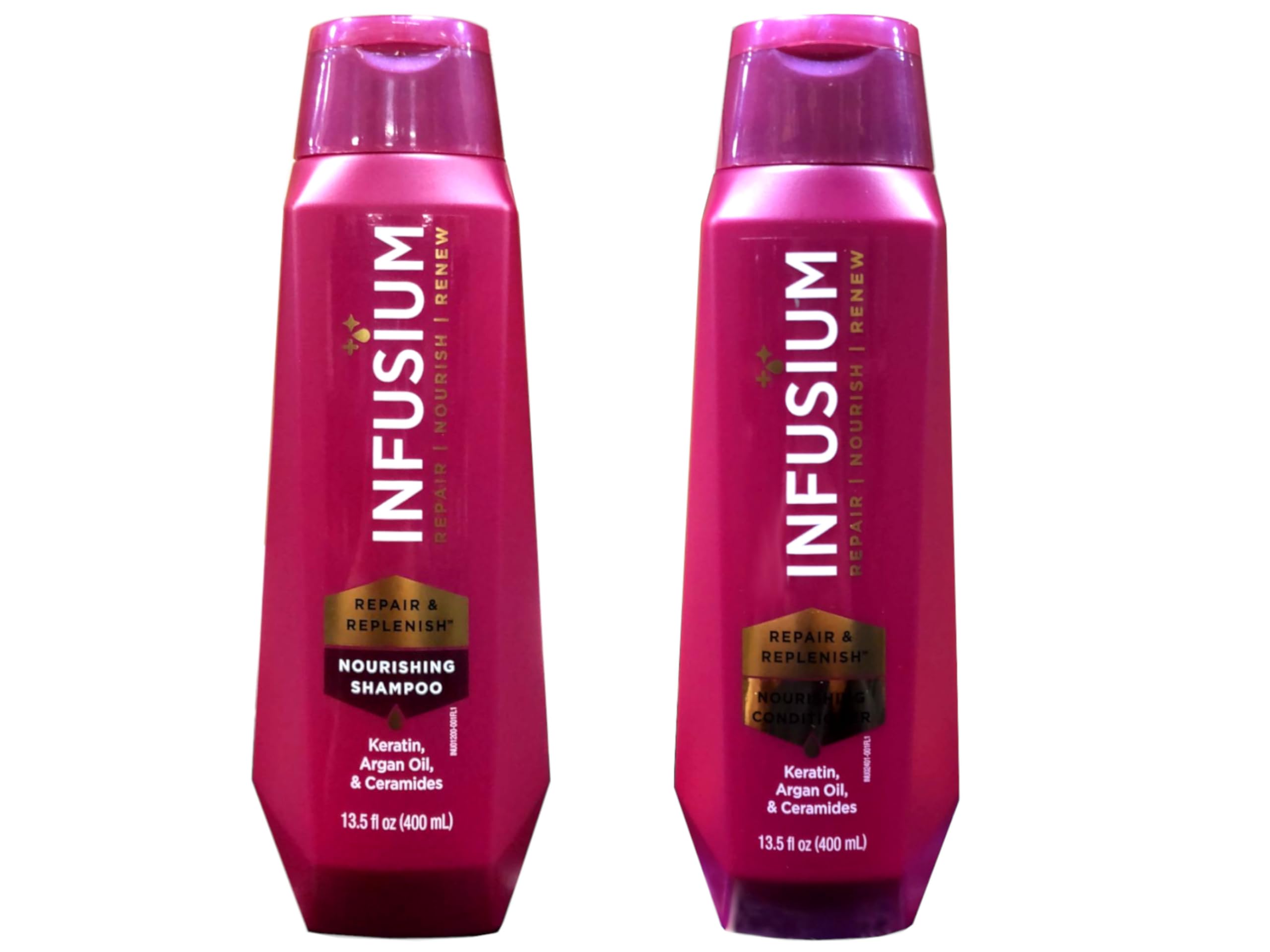 Champú Infusium hidratante en botella, deja el cabello limpio y suave.