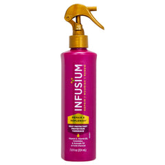 Infusium Repair and Replenish protector de calor para cabello protege durante el peinado.