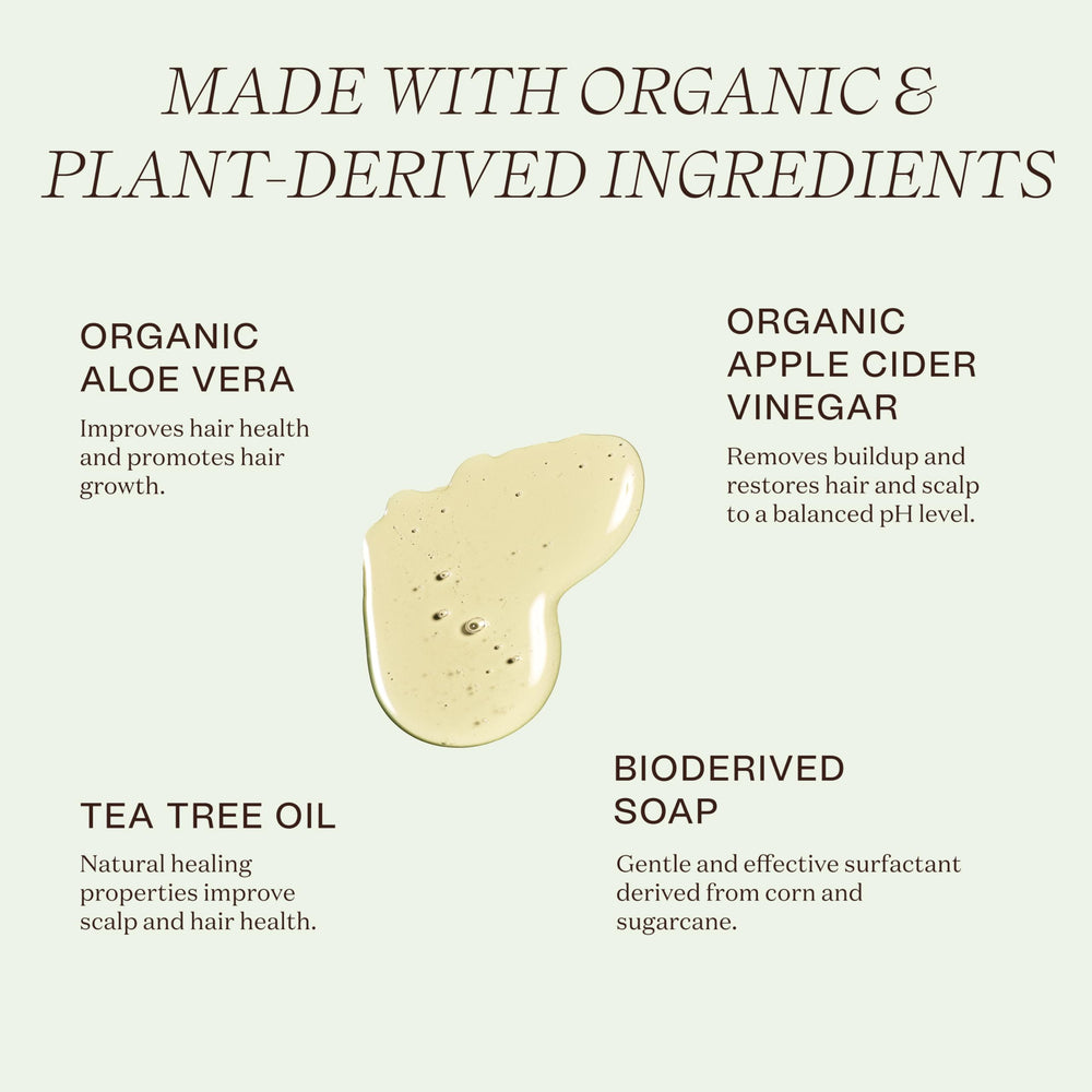 Ingreendients shampoo orgánico aloe vera, hidratación suave para cabellos sensibles