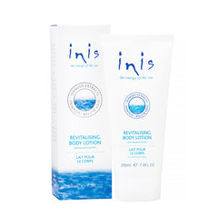 Inis Energía del Mar loción corporal botella, aroma fresco que deja la piel suave.