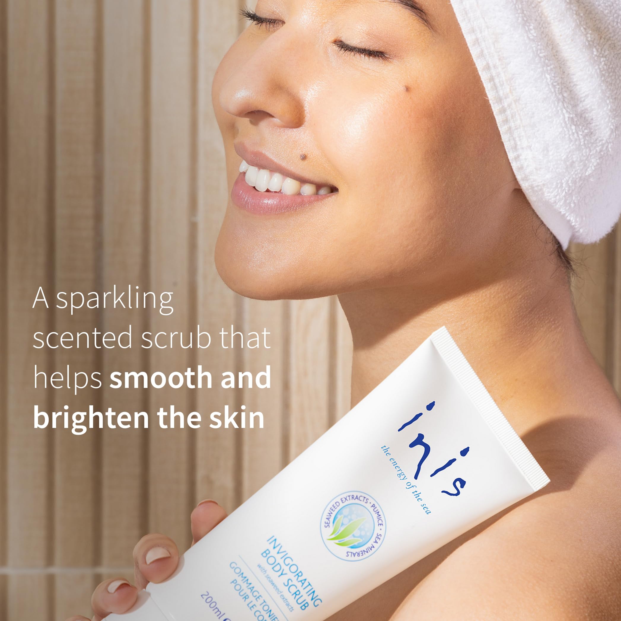 Inis exfoliante corporal textura de grano: sensación estimulante y renovadora.