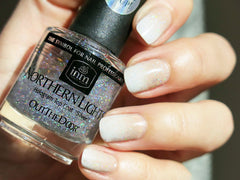 INM Northern Lights Silver capa superior secado rápido para uñas