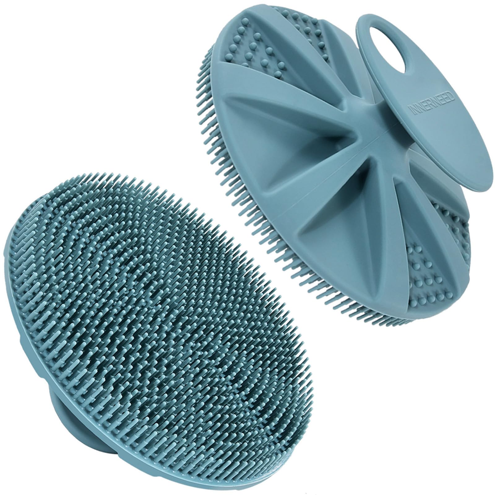 InnerNeed cepillo corporal de silicona grado alimentario con mango ergonómico para un agarre cómodo.