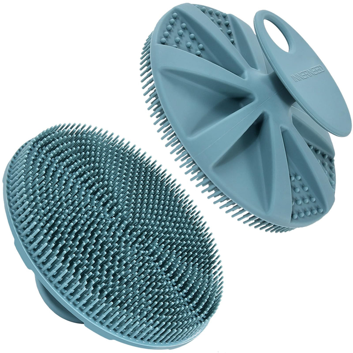 InnerNeed cepillo corporal de silicona grado alimentario con mango ergonómico para un agarre cómodo.