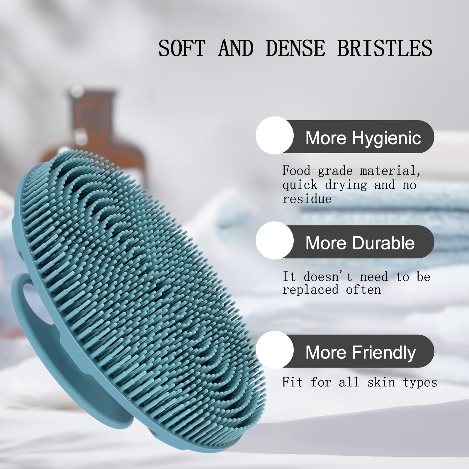 InnerNeed cepillo con orificio para colgar facilita secado y limpieza rápida.