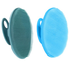 INNERNEED cepillo-cuerpo-silicona-azul-verde para exfoliar suavemente la piel.