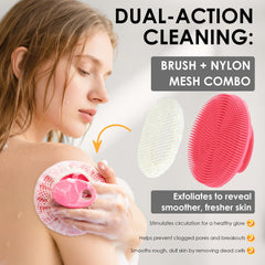 INNERNEED cepillo corporal silicona mango ergonómico para un agarre seguro