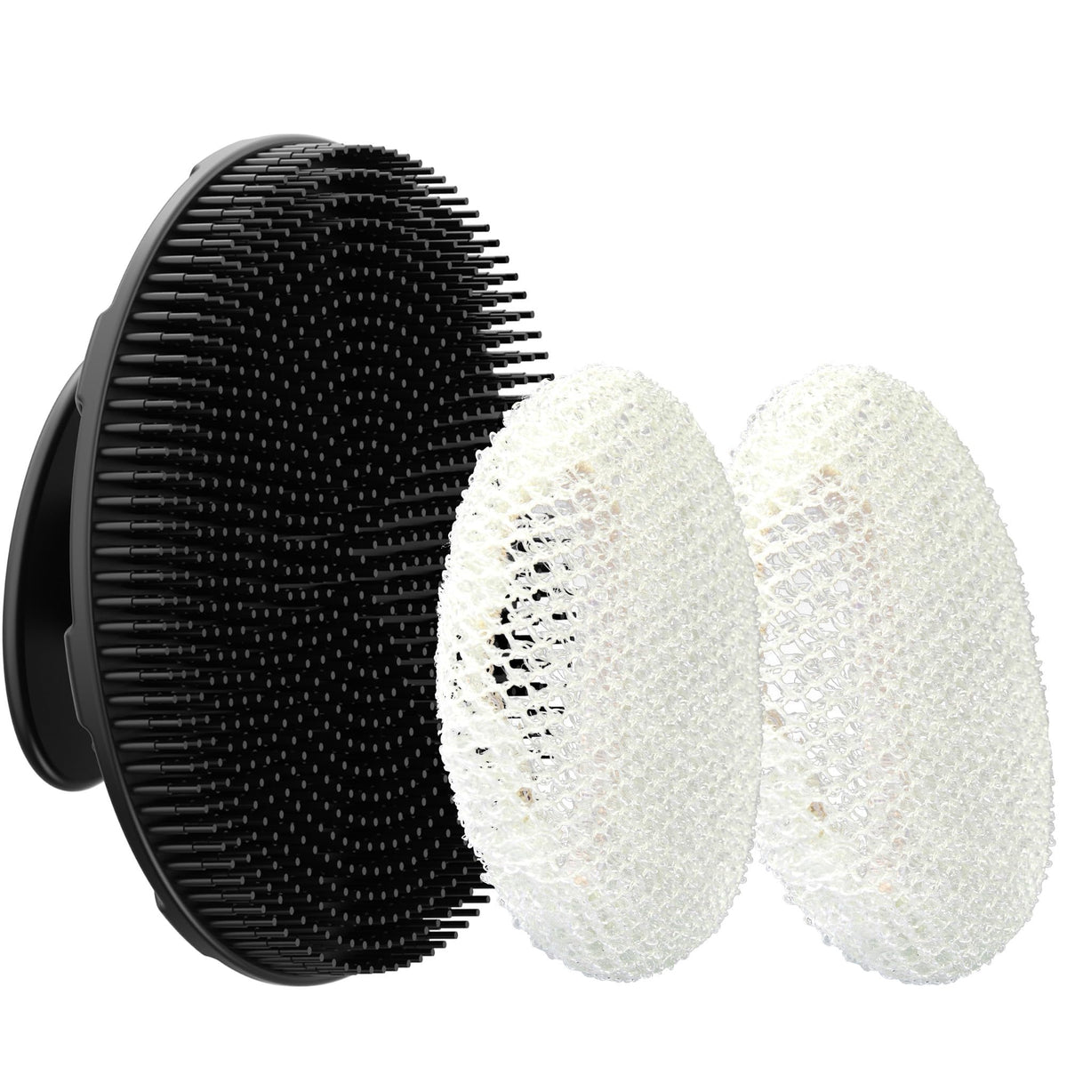 Cepillo corporal INNERNEED con cerdas de silicona suave para exfoliar y limpiar la piel.