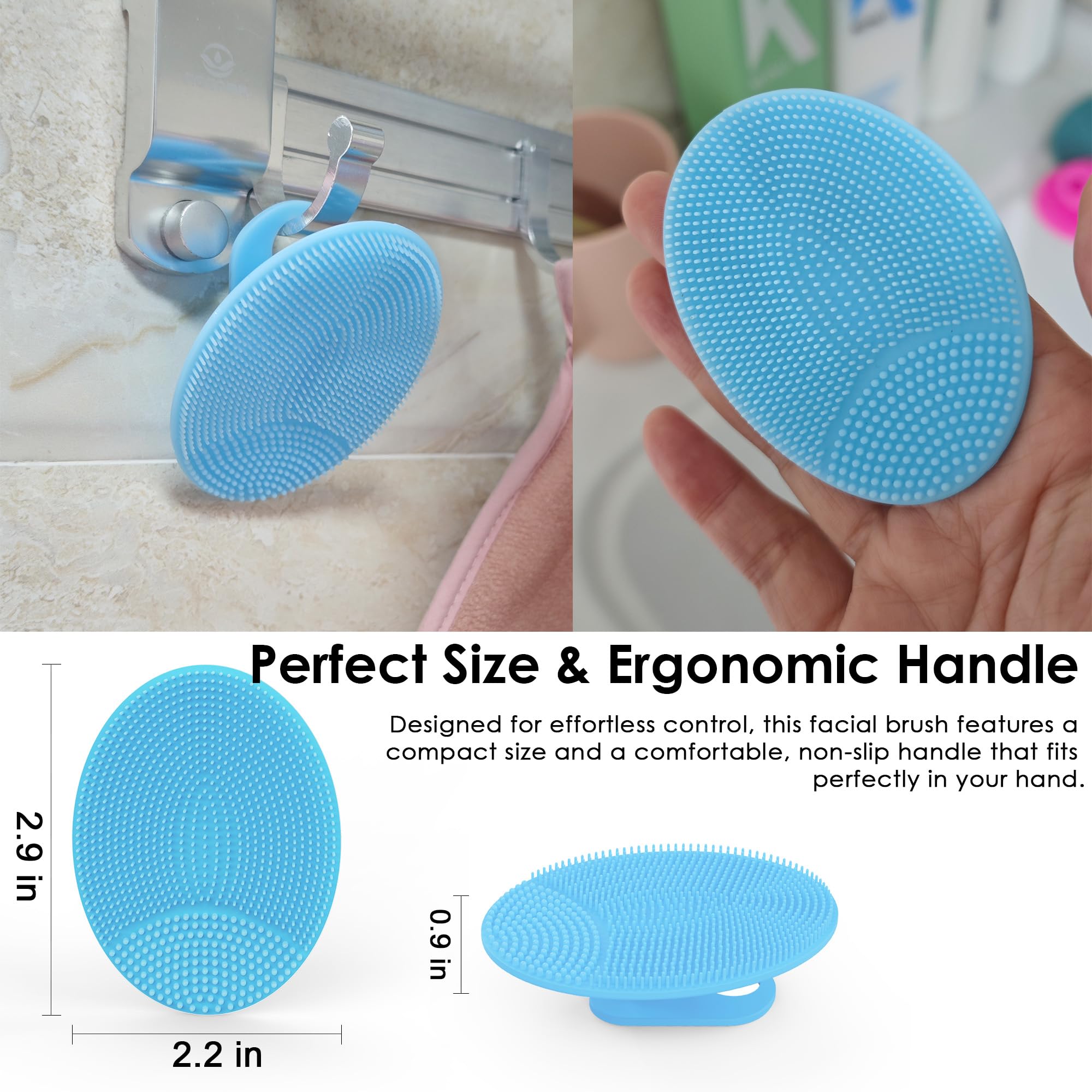Innerneed cepillo facial silicona ergonomico comodo y seguro para limpieza facial