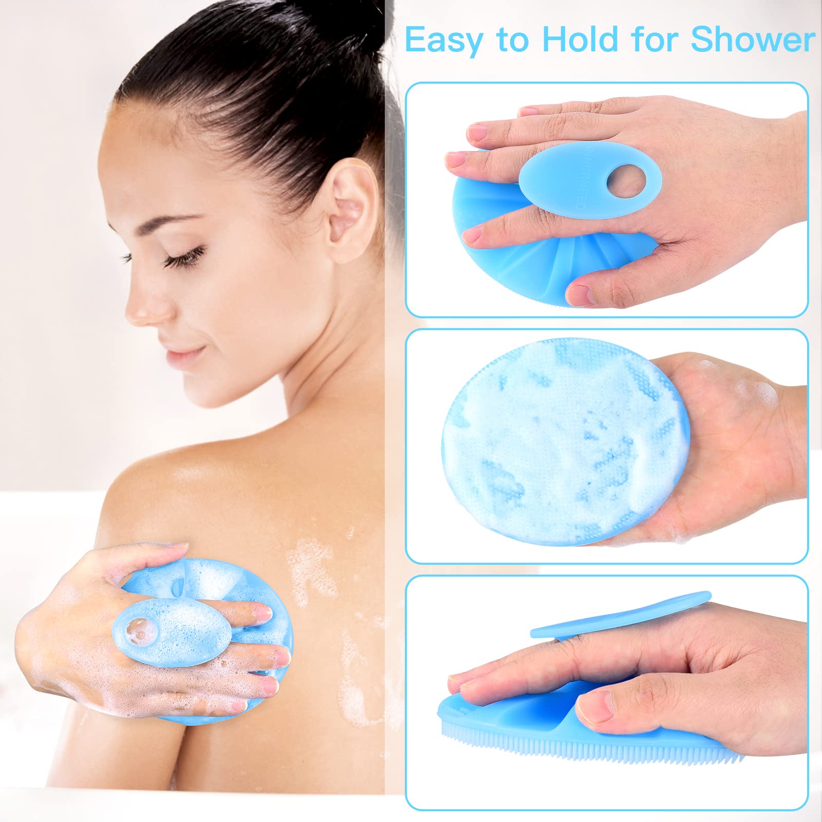 INNERNEED higiene-duradera cepillo de silicona con limpieza rápida.
