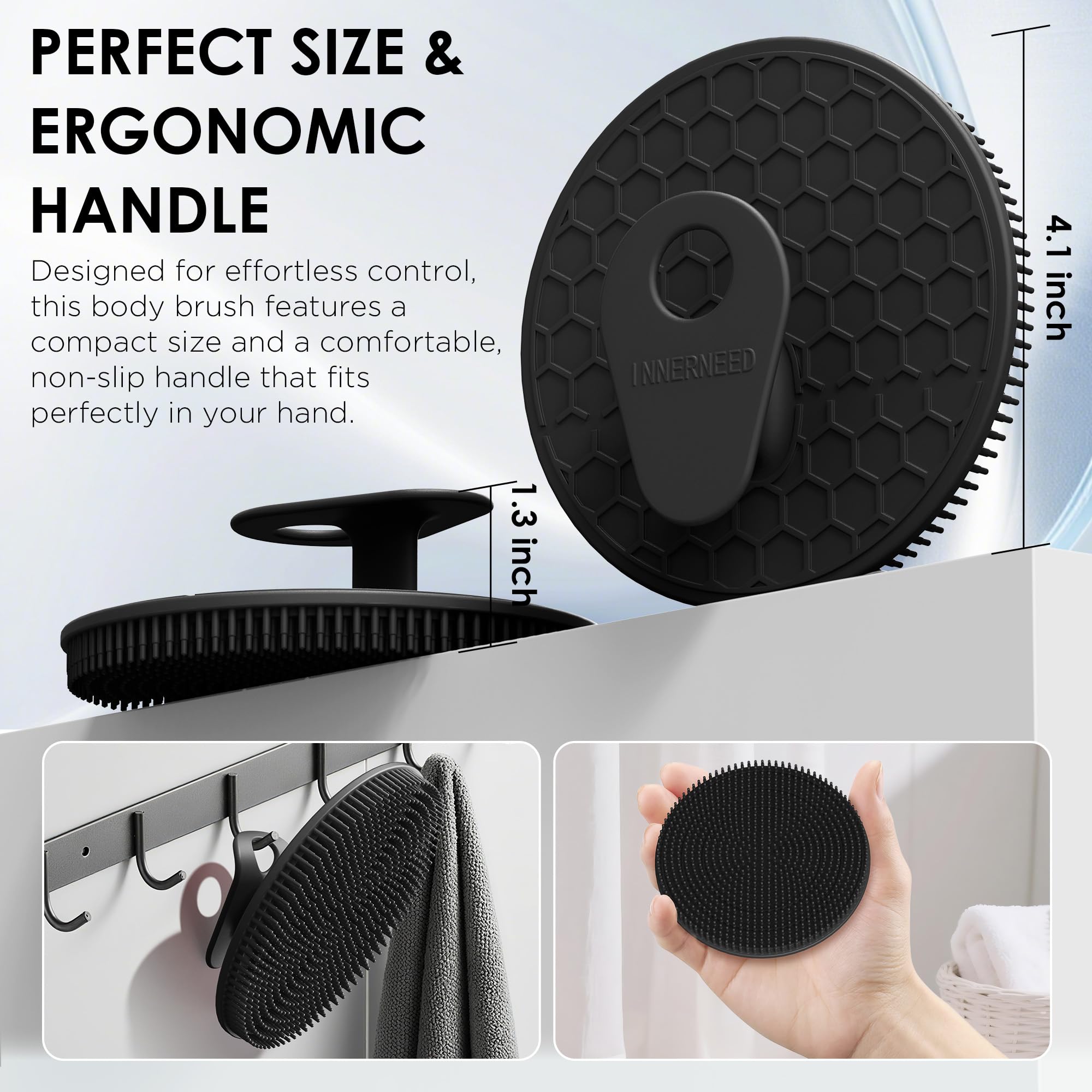 INNERNEED mango ergonómico con diseño antideslizante para ducha