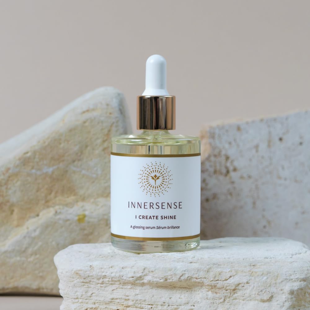 INNERSENSE I Create Shine Serum: aplicación rápida que deja brillo desde la raíz.