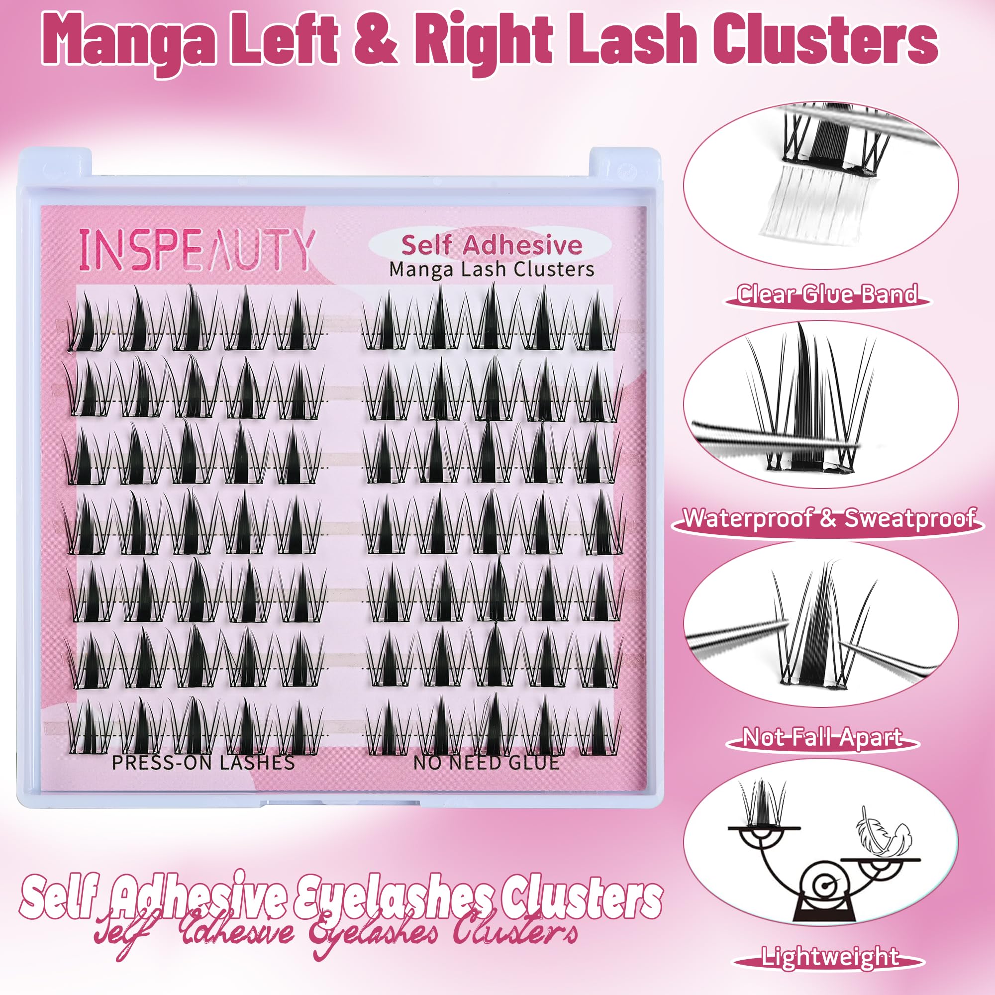 INSPEAUTY conjunto manga con efecto gradiente 10-14 mm para ojos más grandes
