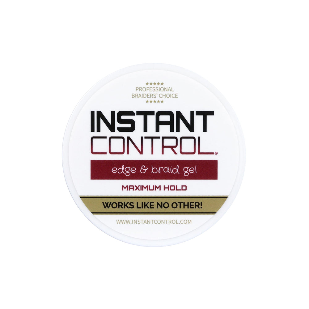 Instant Control Edge & Braid Gel en tamano-4-onzas ofrece portabilidad para retoques.
