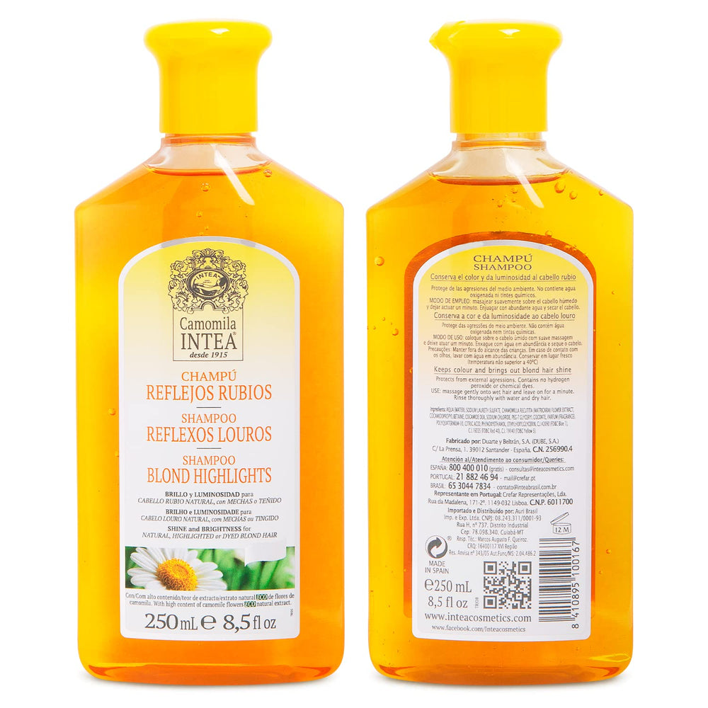 Intea Chamomile Shampoo, uso diario: cabello limpio y rubios brillantes.