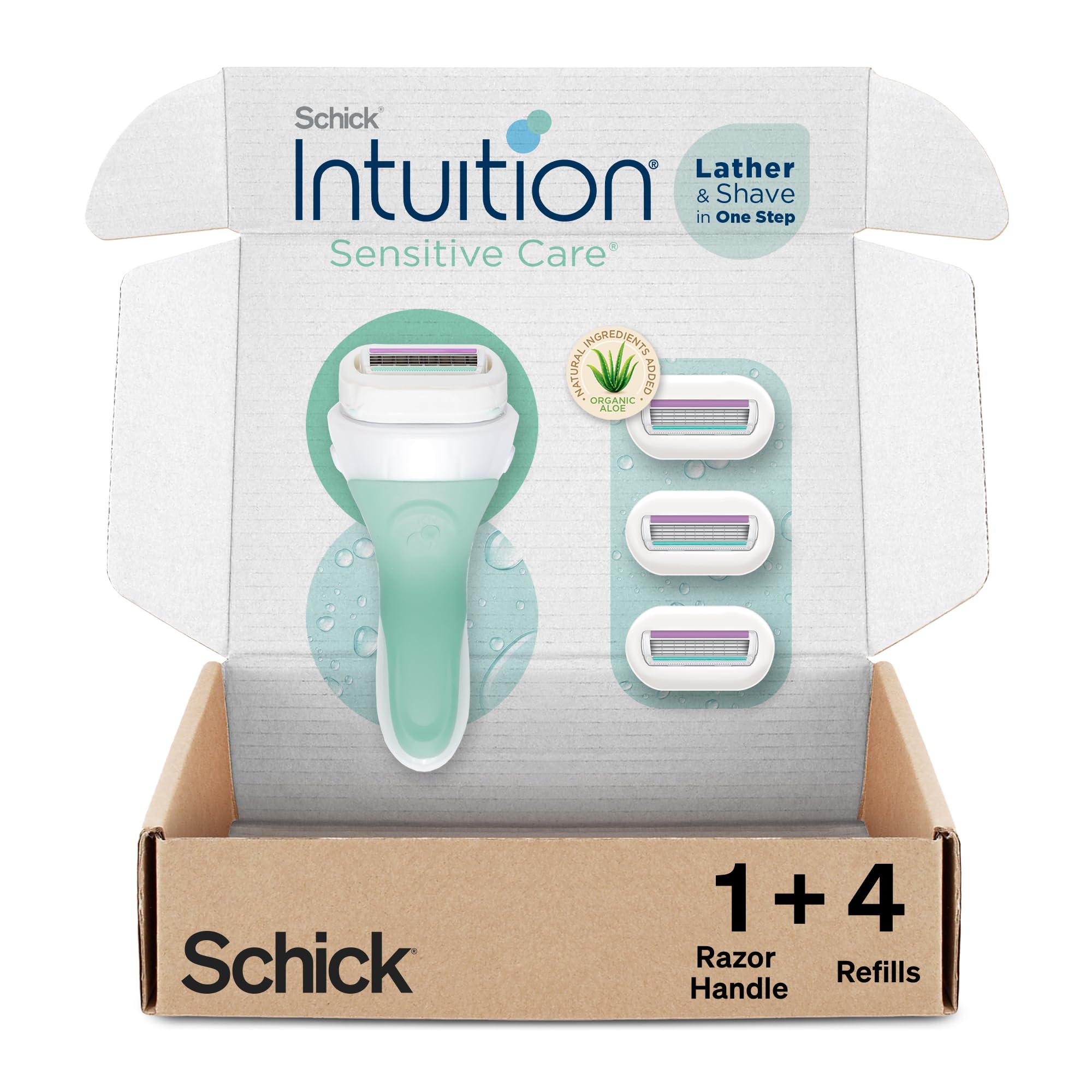 INTUITION maquinilla para mujer piel sensible ofrece afeitado suave.