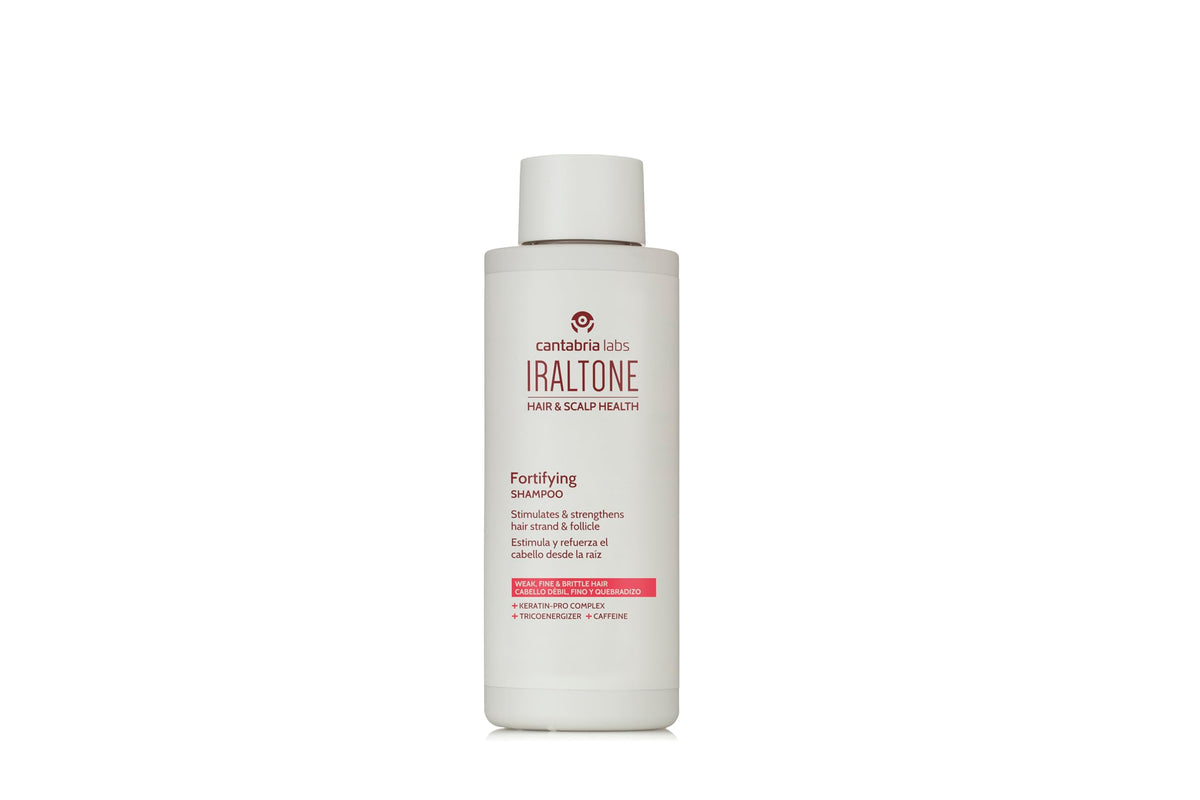 IRALTONE Champú Fortificante en botella de 200 ml, estimula suavemente el cuero cabelludo.