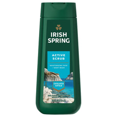 Irish Spring Active Scrub en botella de 20 onzas, aroma fresco para la ducha diaria