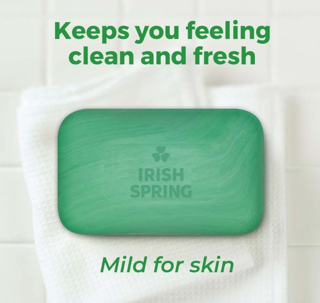 Irish Spring Jabón Aloe, barra – limpieza suave para piel sensible.