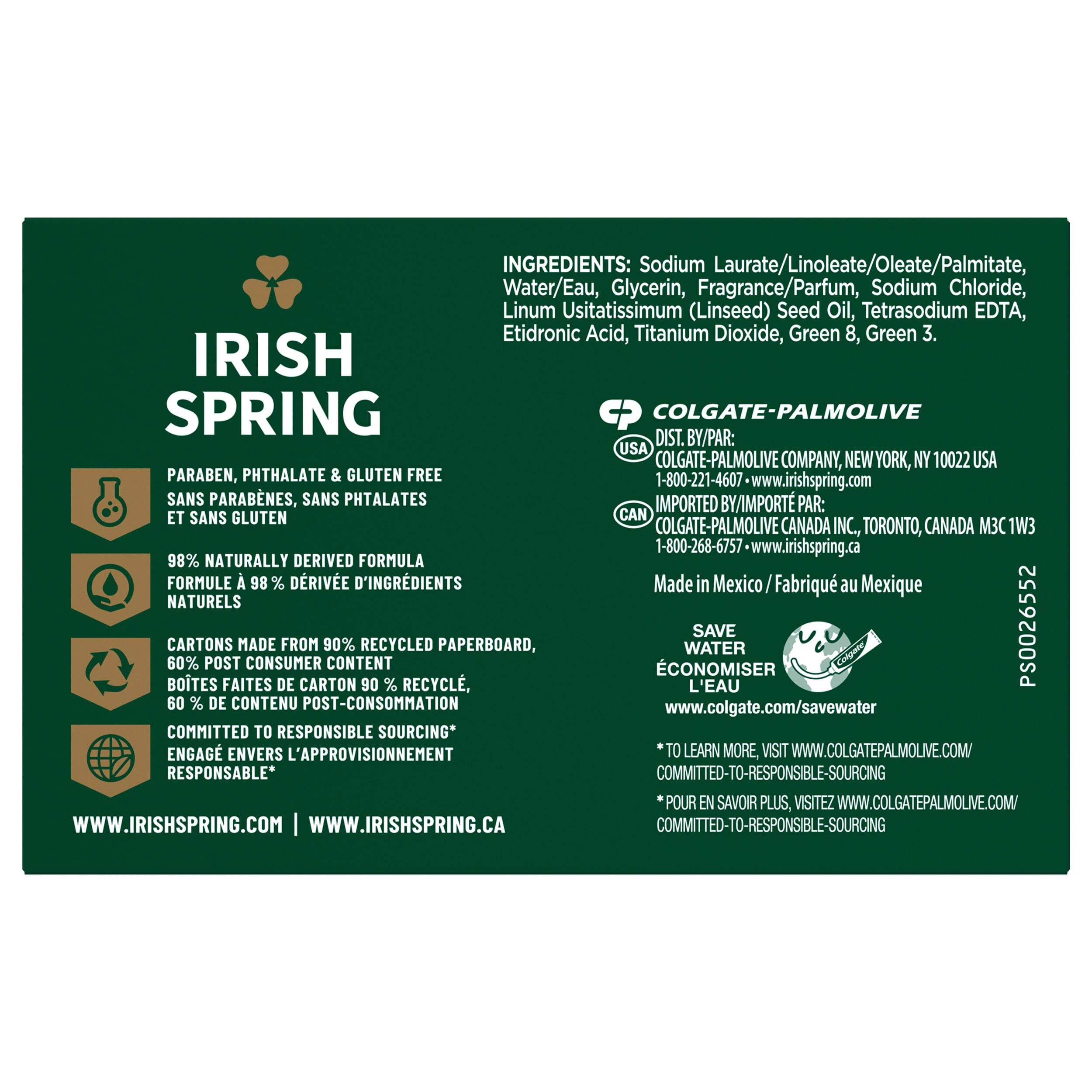 Empaque del jabón desodorante original de Irish Spring listo para la tienda.