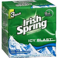 Barra de jabón Irish Spring Icy Blast de 3,75 oz para uso diario.