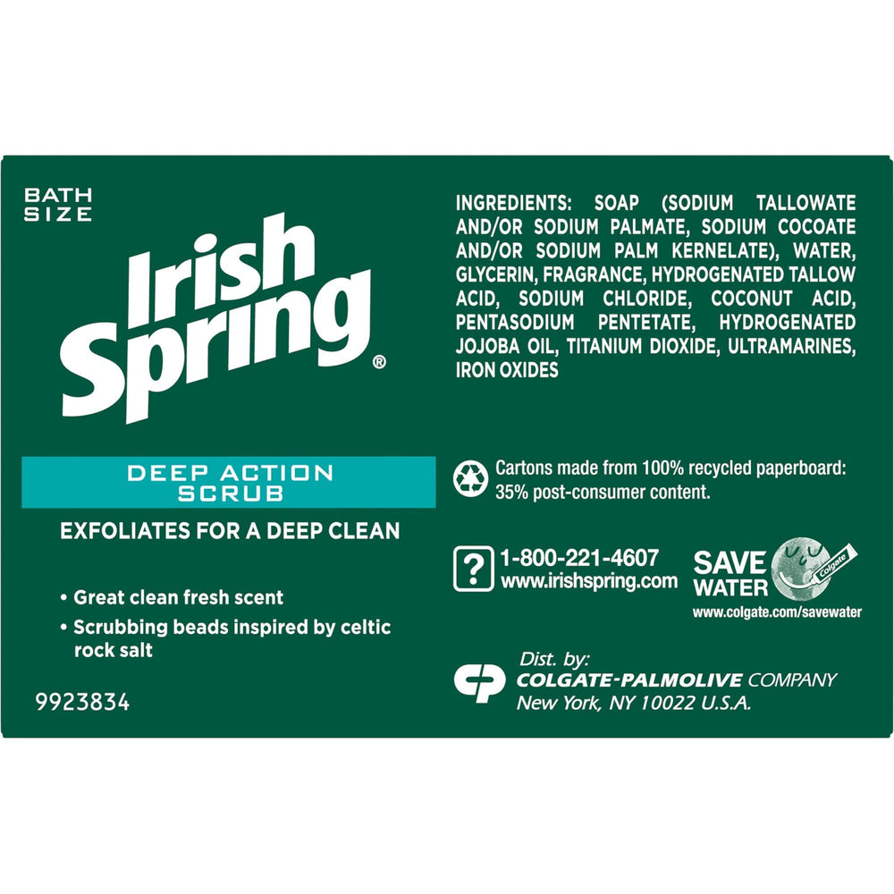 Irish Spring Deep Action textura exfoliante de la barra para piel suave.