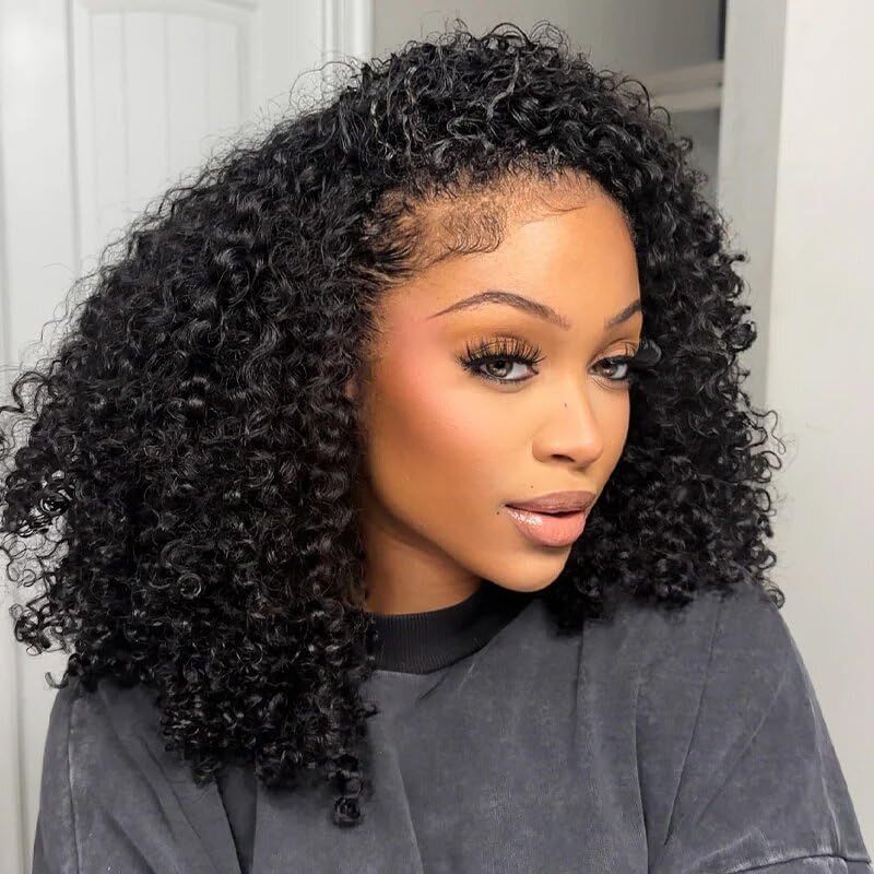 ISEE media-peluca-textura kinky-curly, aspecto natural y rizo definido para uso diario