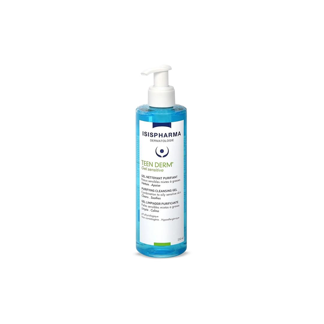 IsisPharma Teen Derm Gel Sensitive en envase, ideal para piel sensible y uso diario