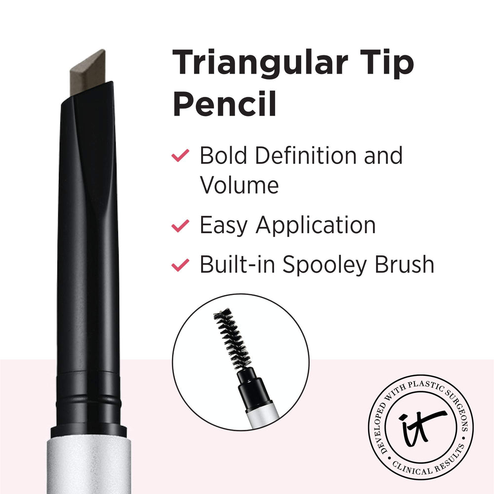 IT Cosmetics Brow PowerFULL facilita trazos suaves para cejas más claras o más oscuras.