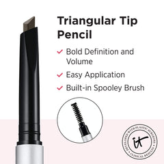 IT Cosmetics Brow PowerFULL facilita trazos suaves para cejas más claras o más oscuras.
