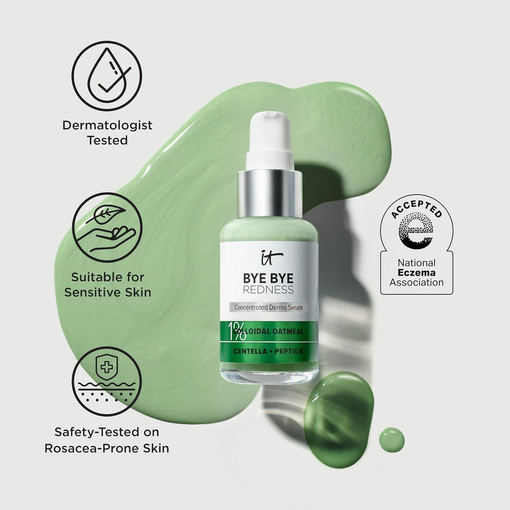 IT Cosmetics Bye Bye Redness Serum, para piel sensible, mejora claridad y textura