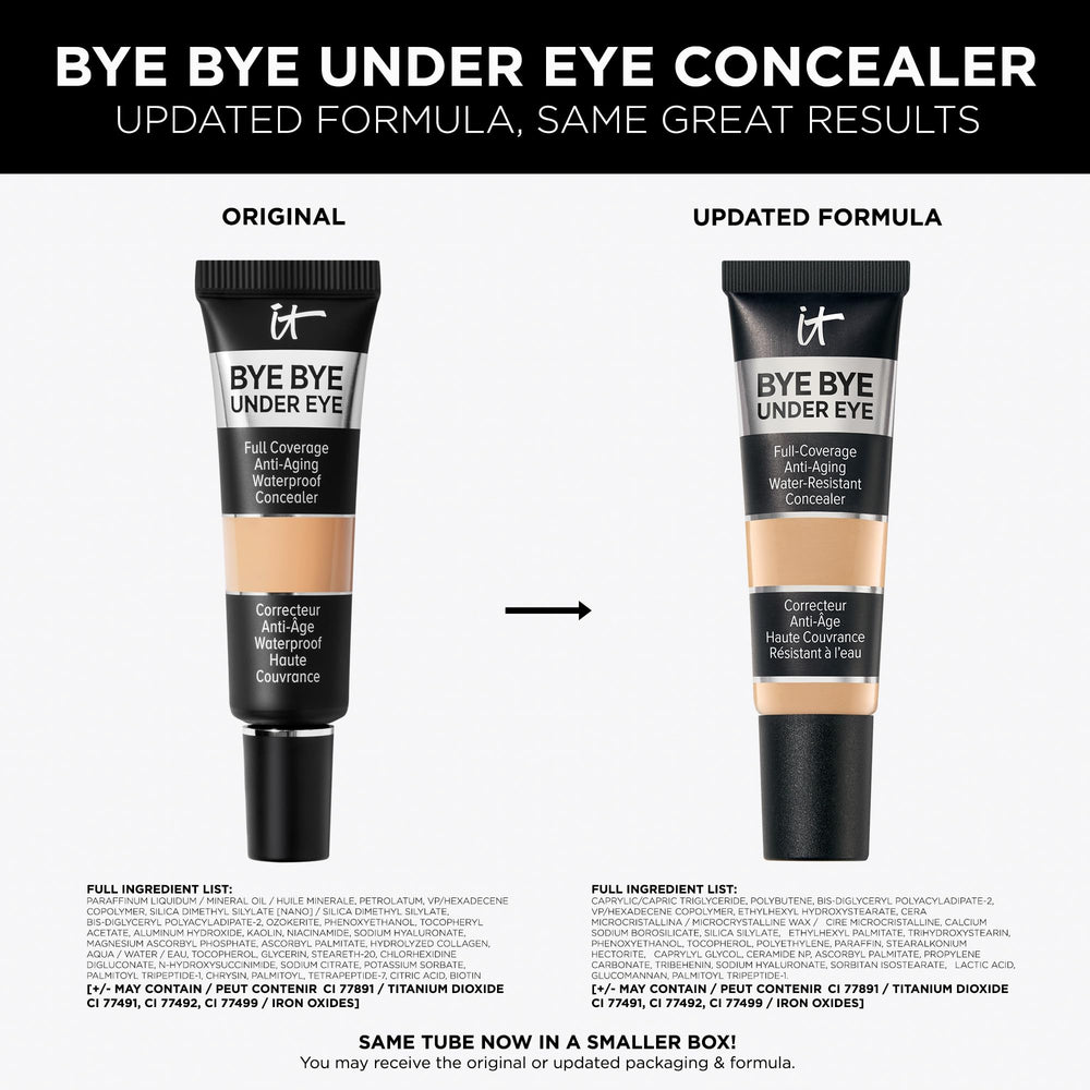 IT Cosmetics Bye Bye Under Eye Concealer, fini naturel utilisable seul ou sur le maquillage.