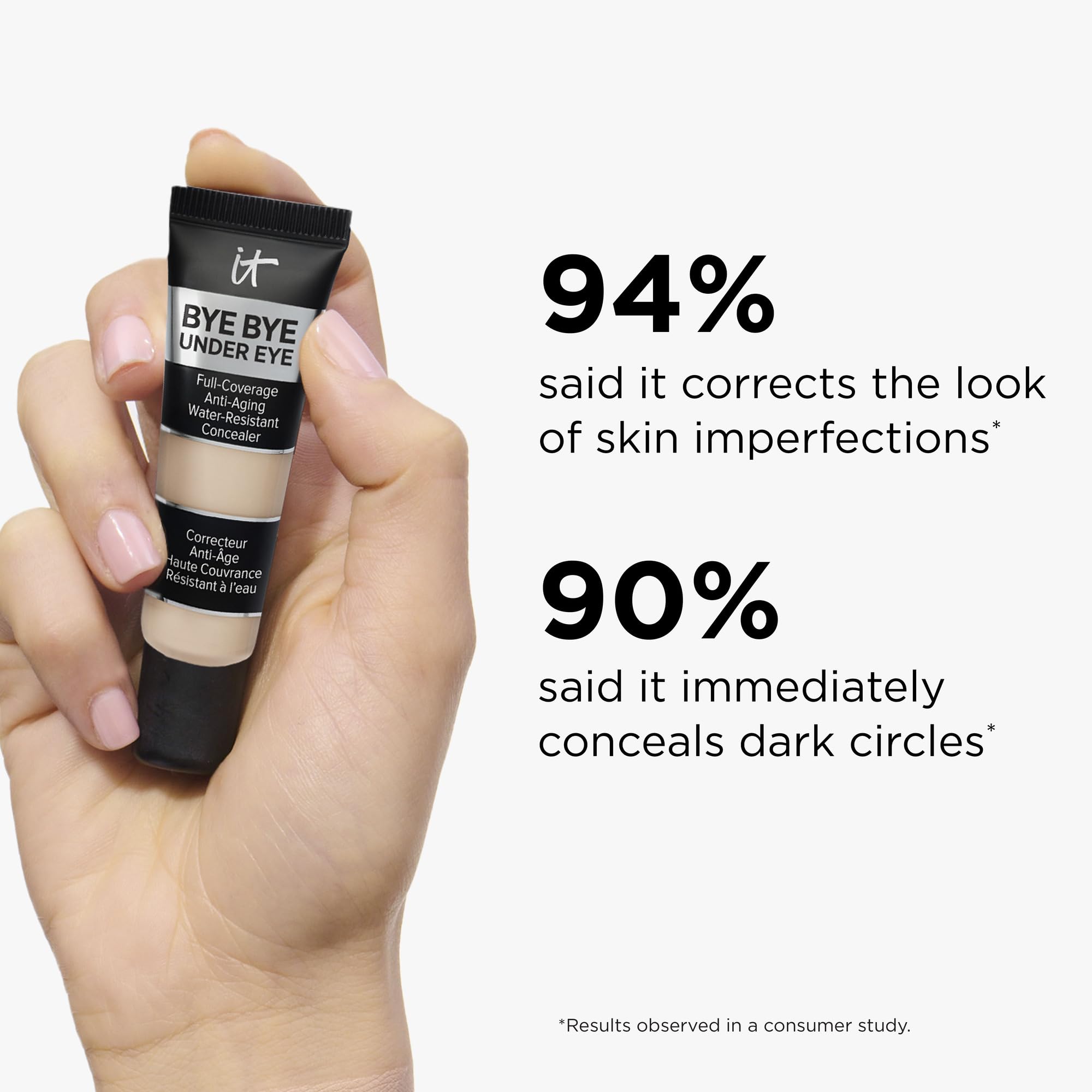 IT Cosmetics Bye Bye Under Eye Concealer, ingrédients soin hydratants pour une peau visiblement nourrie.