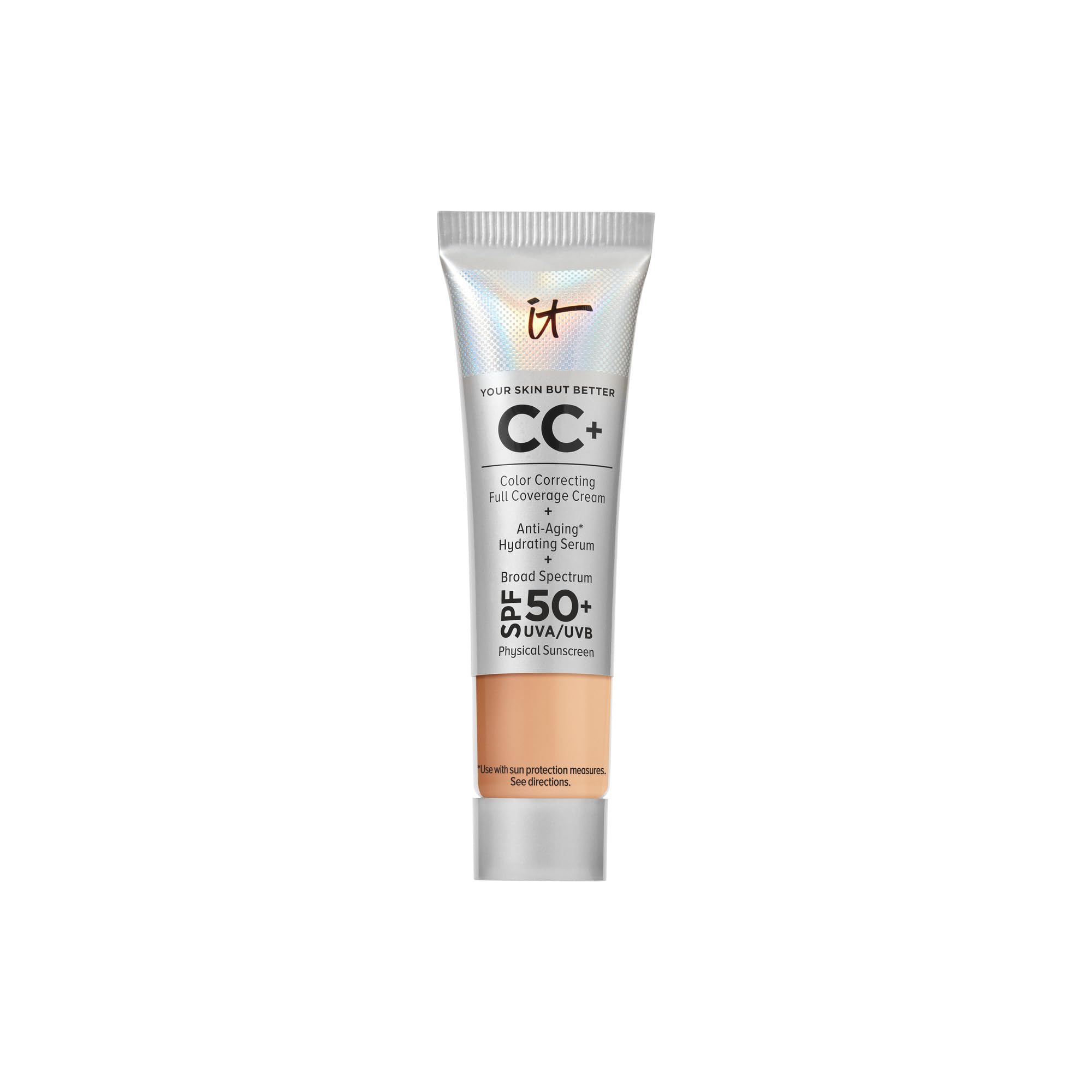 It Cosmetics CC+ Crema de Viaje en botella, cobertura total para piel luminosa