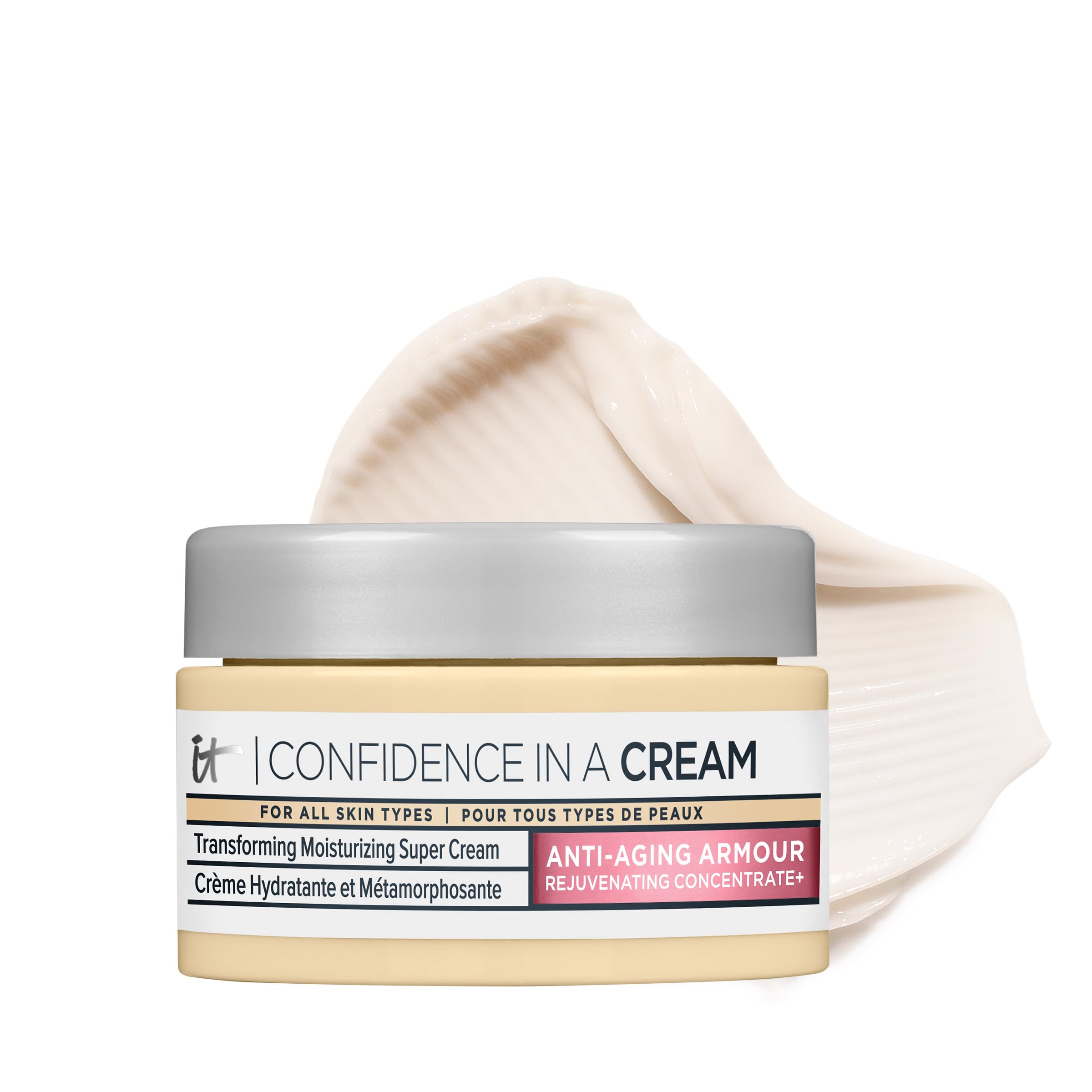 IT Cosmetics Confianza en una Crema de Viaje: hidratación suave en rostro.