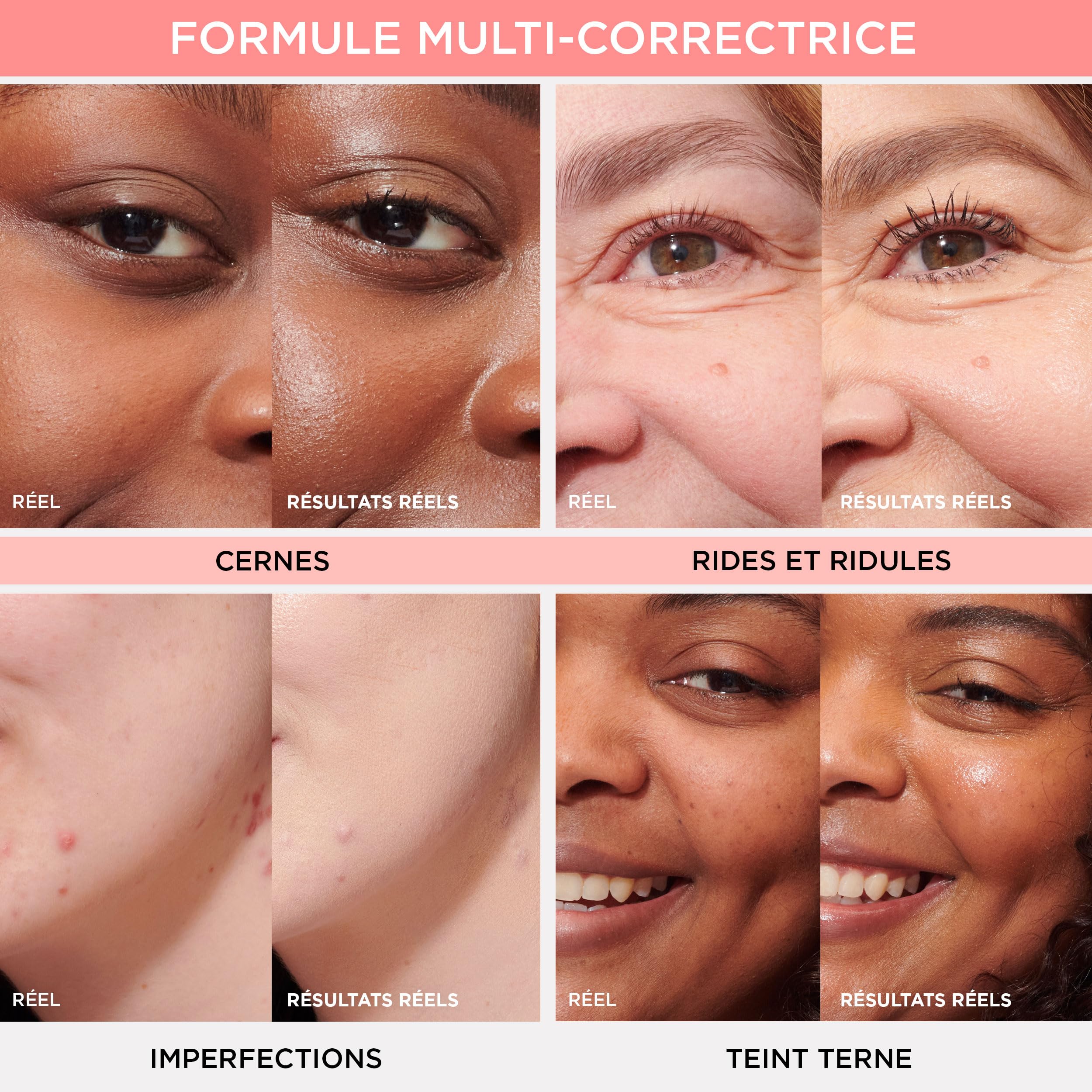 Cobertura media que difumina ojeras e imperfecciones con suavidad