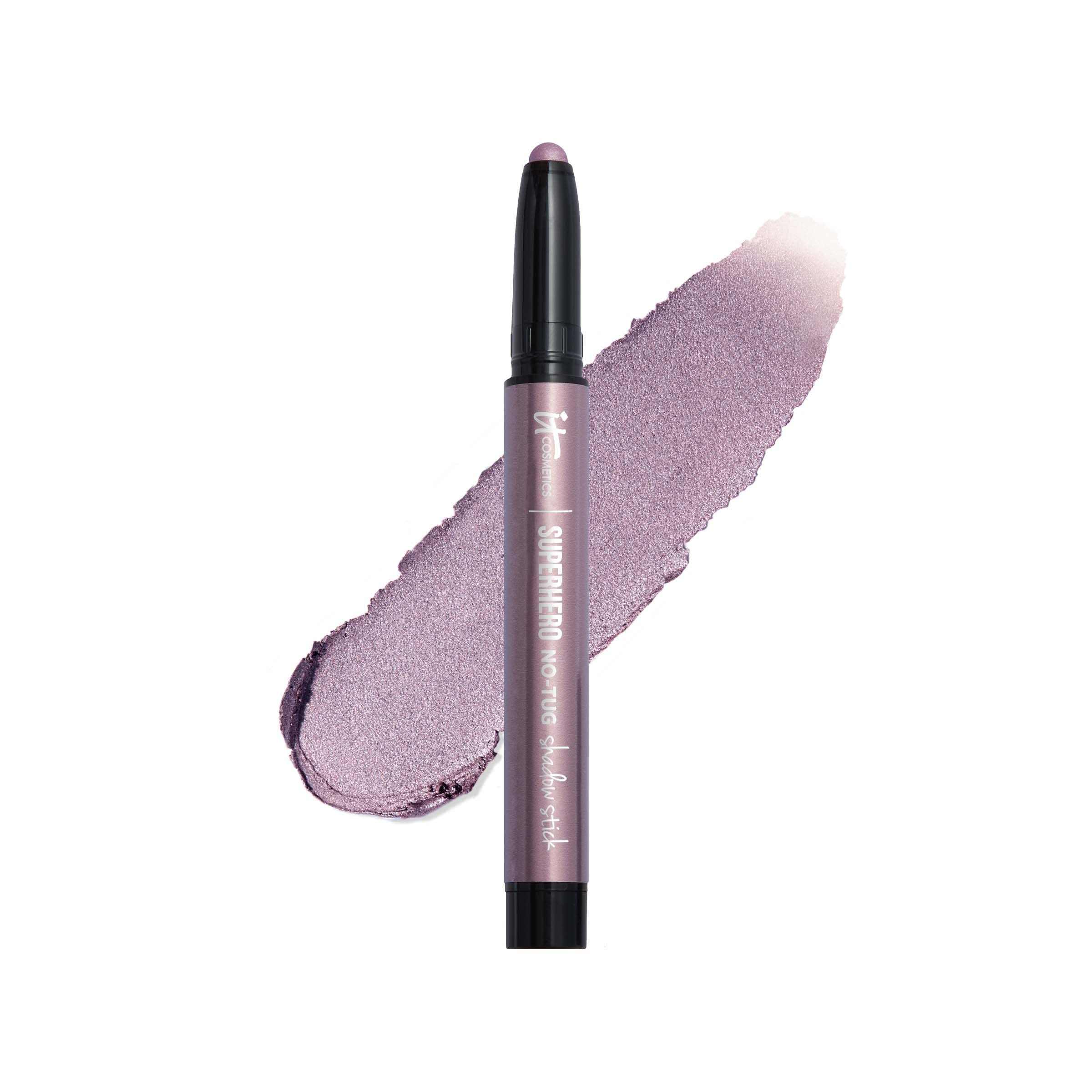 IT Cosmetics Superhero No-Tug Epic Amethyst con acabado perlado lavanda para uso diario.