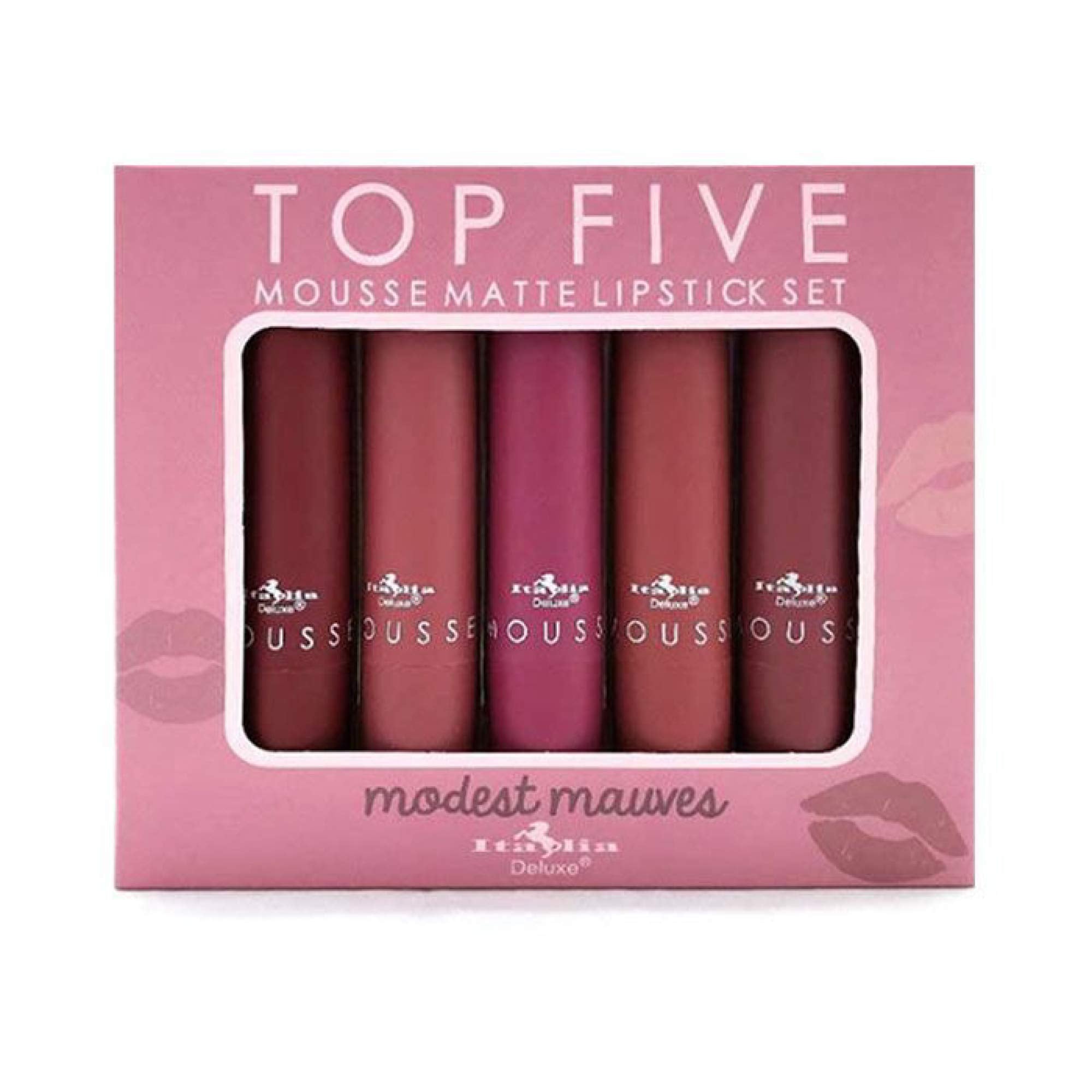 Italia Deluxe Set de labiales mousse matte con empaque elegante para regalo