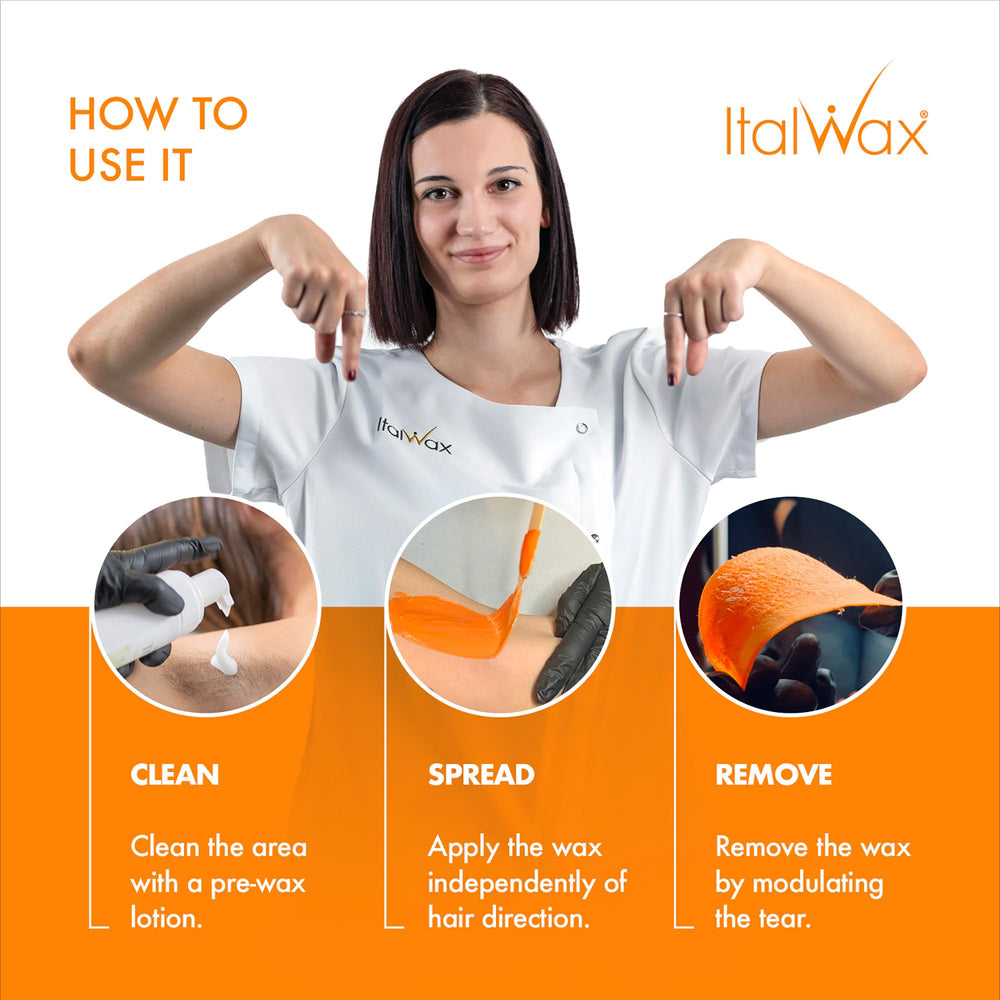 Italwax Top Line Coral funciona con pelo denso para más tiempo de trabajo.