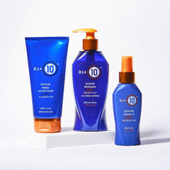 Cabello brillante tras lavado con It's a 10 Haircare Miracle Keratin.