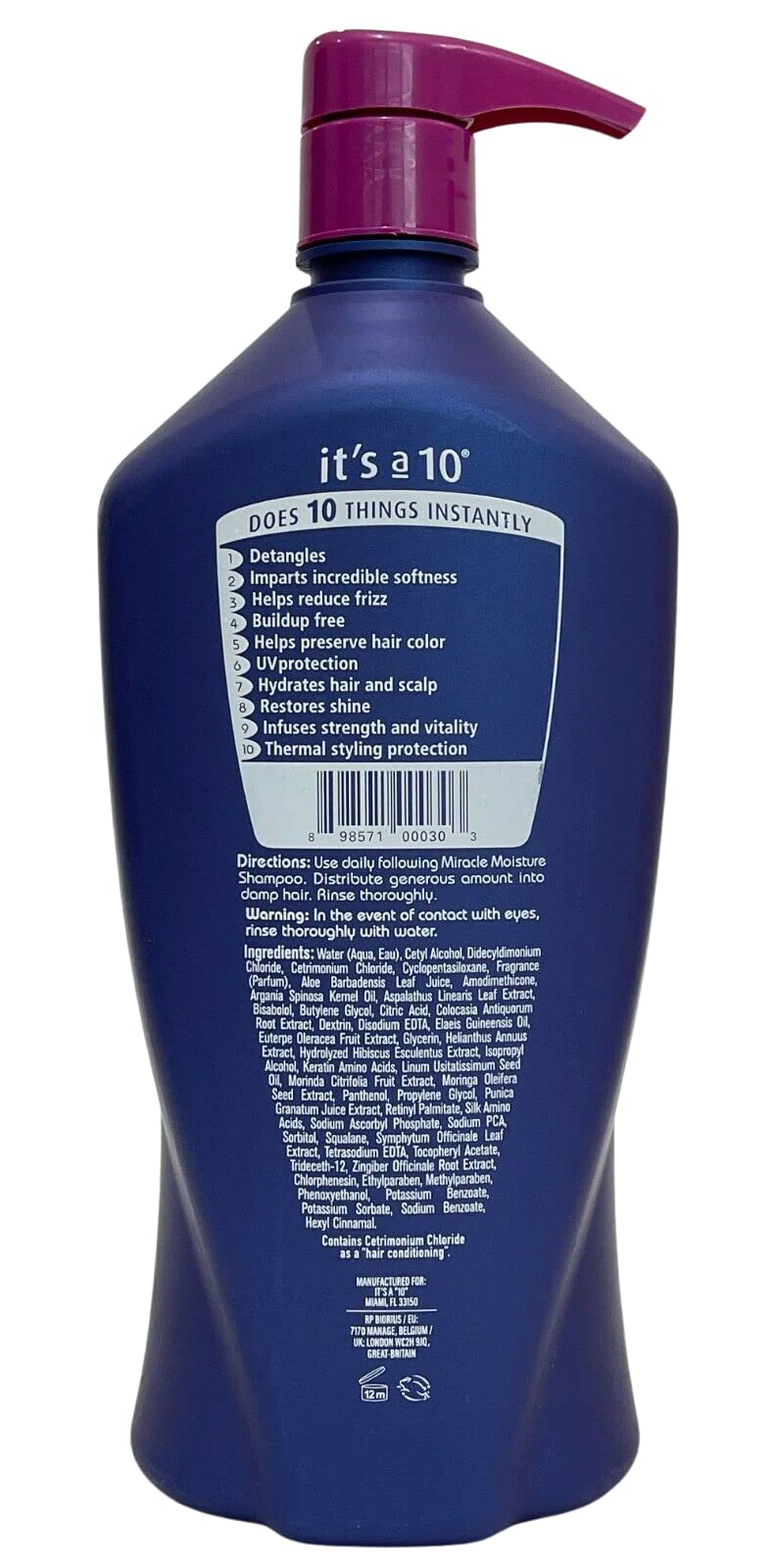 Its A 10 Miracle Daily Conditioner, texture crèmeuse enveloppant les longueurs sans alourdir.