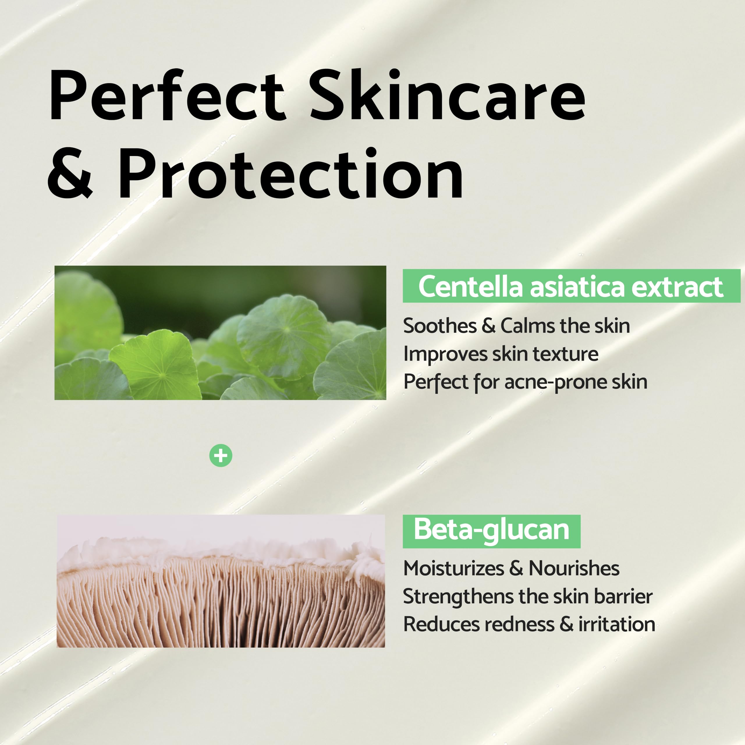 IUNIK Centella Calming Moisture Protector Solar, fórmula vegana apta para piel sensible.