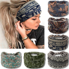 IVARYSS banda para el cabello ancho turbante boho, ideal para uso diario con sujeción duradera