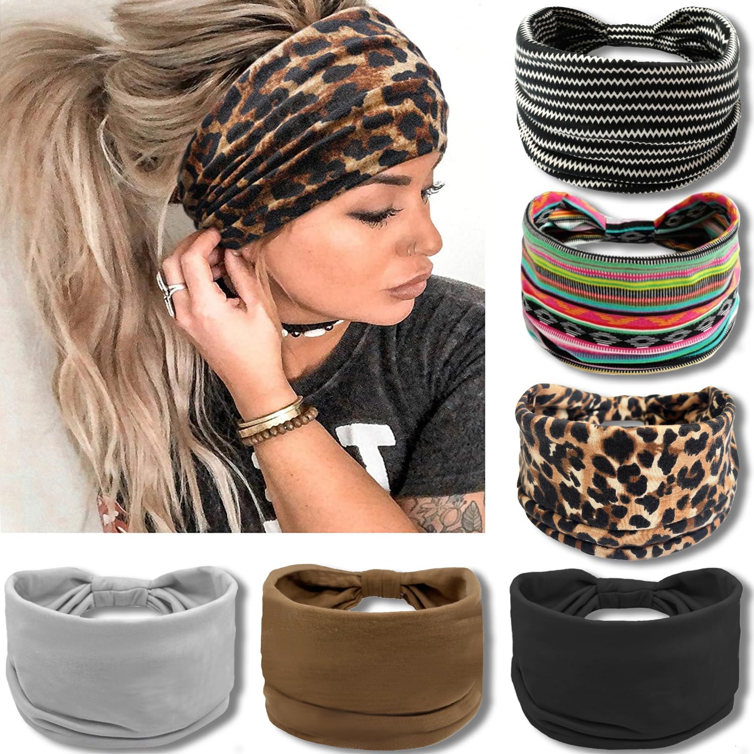 IVARYSS cintas cabeza anchas boho nudo, comodidad duradera para looks diarios