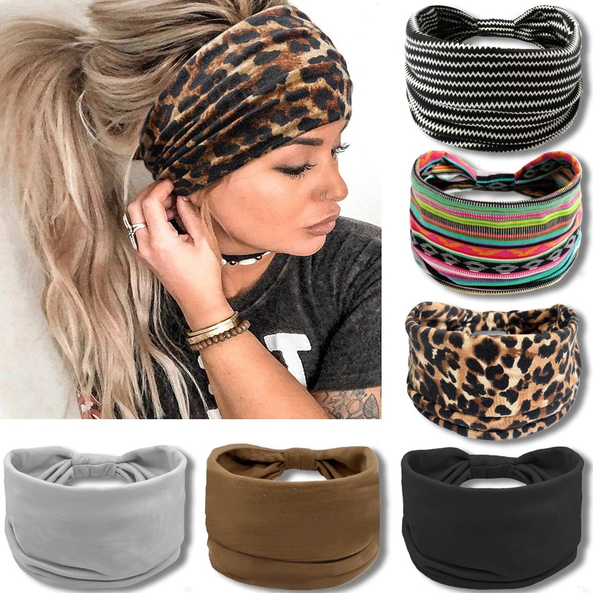 IVARYSS cintas cabeza anchas boho nudo, comodidad duradera para looks diarios