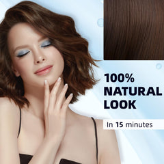Ivnil champú para canas, cobertura uniforme y tono marrón oscuro.