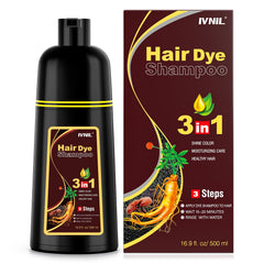 Ivnil Coffee Hair Dye Shampoo bottle for easy gray coverage at home